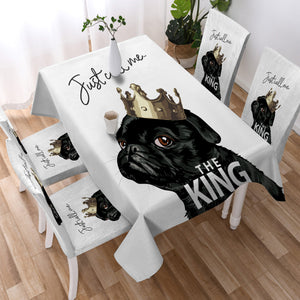 Just Call Me The King - Black Pug Crown  SWZB4645 Waterproof Tablecloth