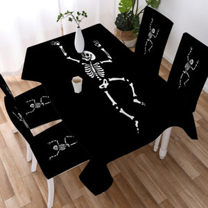 B&W Cute Skeleton SWZB4650 Waterproof Tablecloth