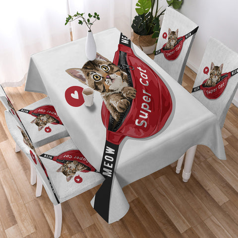 Image of Super Cute Cat SWZB4652 Waterproof Tablecloth