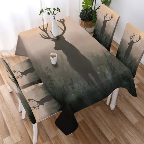 Image of Faded Deer In Forest SWZB4654 Waterproof Tablecloth