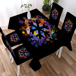 Colorful Spray Snowflake SWZB4655 Waterproof Tablecloth