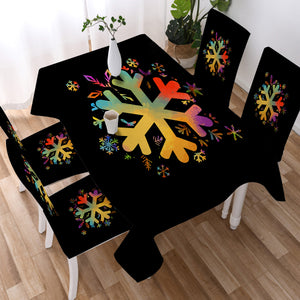 Colorful Snowflake Pattern SWZB4656 Waterproof Tablecloth