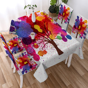 Colorful Splash Big Tree  SWZB4657 Waterproof Tablecloth