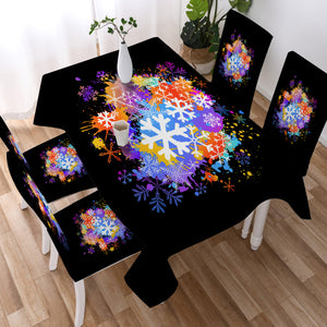 Multi Color White Snowflake SWZB4661 Waterproof Tablecloth