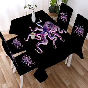 Dark Purple Octopus SWZB4662 Waterproof Tablecloth