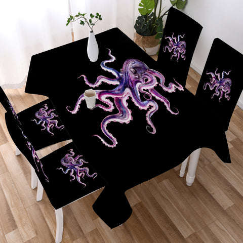Image of Dark Purple Octopus SWZB4662 Waterproof Tablecloth