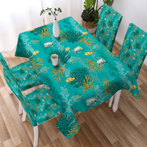 Image of Tiny Creatures Marine Ocean SWZB4737 Waterproof Tablecloth