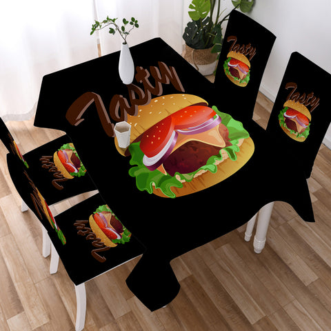 Image of 3D Tasty Hamburger SWZB4747 Waterproof Tablecloth