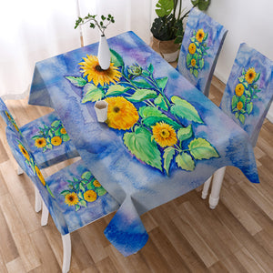 Chrysanthemum Blue Cloud Theme SWZB5147 Table Cloth Waterproof