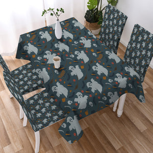 Cute Ghost Halloween Theme  SWZB5150 Waterproof Table Cloth