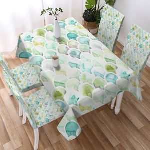 Green Blue Pastel Japanese Seamless Art SWZB5157 Table Cloth Waterproof