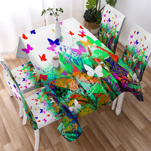 Colorful Butterflies SWZB5183 Waterproof Tablecloth