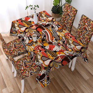 Warm Color Tone Art Shape  SWZB5187 Waterproof Tablecloth