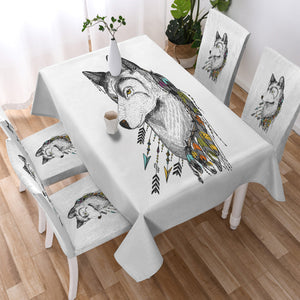 Dreamcatcher Wolf White Theme SWZB5240 Waterproof Table Cloth