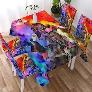 Colorful Waves Watercolor SWZB5259 Waterproof Table Cloth