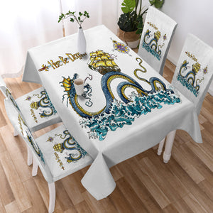 Here Be Dragons SWZB5262 Waterproof Table Cloth