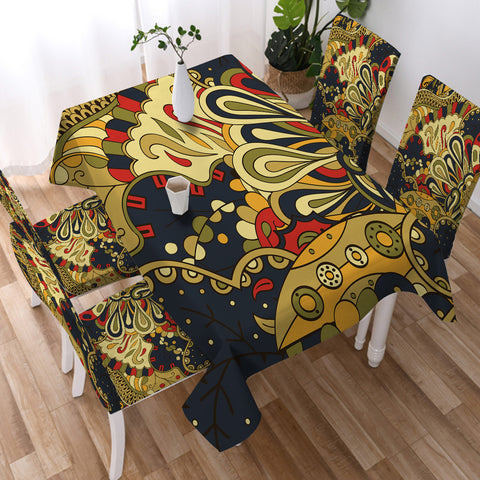 Image of Vintage Color Royal Mandala SWZB5335 Waterproof Table Cloth