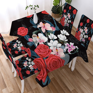 Roses Black Shadow Theme SWZB5336 Waterproof Table Cloth