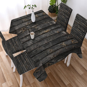 Dark Grey Desstressed Wood Pattern SWZB5339 Waterproof Table Cloth