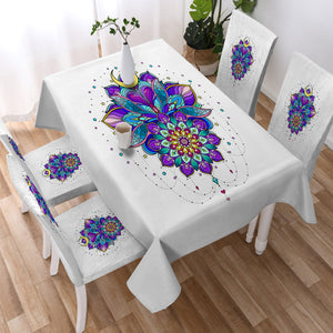 Half Moon Purple Mandala Illustration  SWZB5340 Waterproof Table Cloth