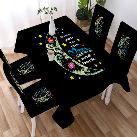 Image of I Love You To The Moon And Back  SWZB5459 Waterproof Table Cloth