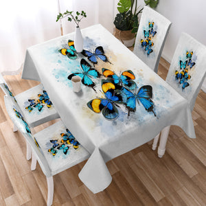 Blue Tint Butterflies SWZB5461 Waterproof Table Cloth