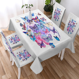 Pink & Purple Butterflies SWZB5466 Waterproof Table Cloth