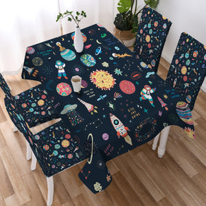 Cute Tiny Space Draw SWZB5469 Waterproof Table Cloth