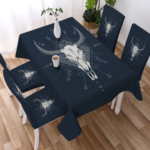 Image of Buffalo Head Navy Theme SWZB5471 Waterproof Table Cloth