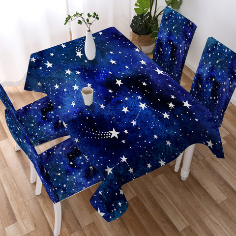 Image of Blue Tint Galaxy Stars SWZB5474 Waterproof Table Cloth