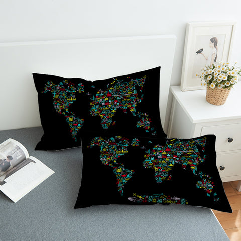 Image of World Map SWZT0473 Pillowcase