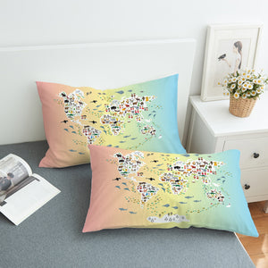 Pastel World Map SWZT0534 Pillowcase