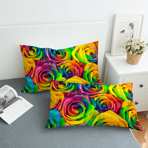 Image of Multicolored Rose SWZT0627 Pillowcase