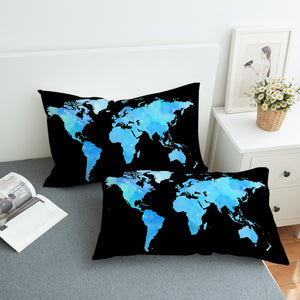 Blue World's Map SWZT0663 Pillowcase