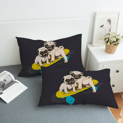 Image of Pug Skaters SWZT1005 Pillowcase