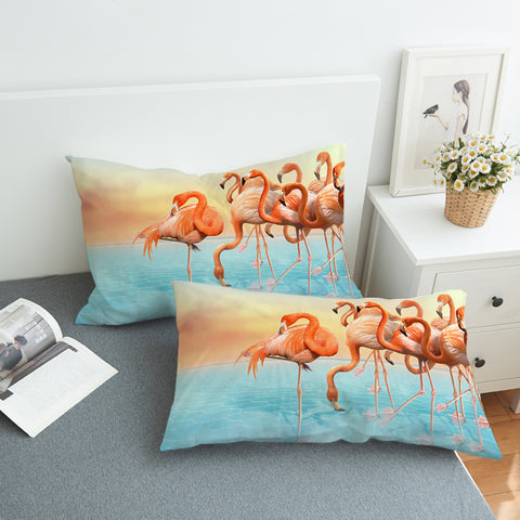 Image of A Brilliant Of Flamingos SWZT1294 Pillowcase