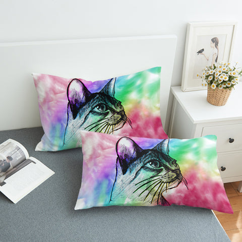 Image of Kitty Sketch Colored SWZT1386 Pillowcase