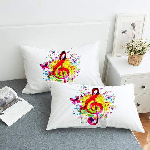 Image of Colorful Treble Clef SWZT1501 Pillowcase