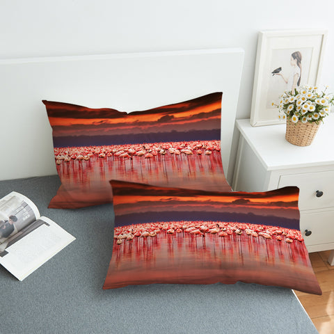 Image of Flamingo Sunset SWZT1531 Pillowcase
