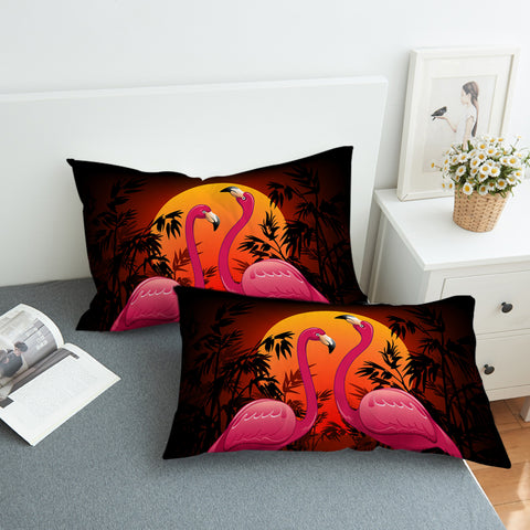 Image of Sunset Flamingos SWZT1617 Pillowcase