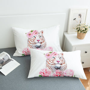 Rosy White Tiger SWZT1631 Pillowcase