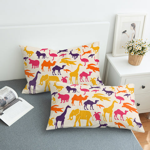 Image of Animal Colored Shapes SWZT1652 Pillowcase