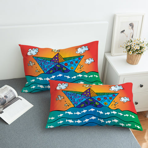 Image of Paper Ship SWZT1998 Pillowcase