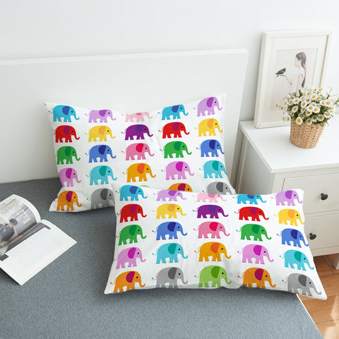 Image of Colored Elephants SWZT2061 Pillowcase