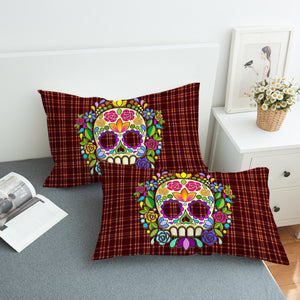 Skull On Plaid SWZT2082 Pillowcase