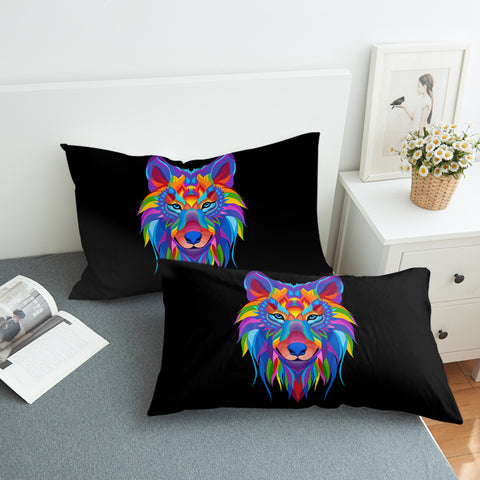 Image of Multicolored Wolf SWZT2086 Pillowcase