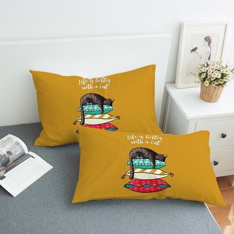 Image of Snoozing Cat SWZT2400 Pillowcase