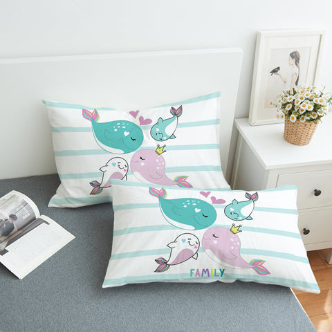 Image of Whale Family SWZT2428 Pillowcase