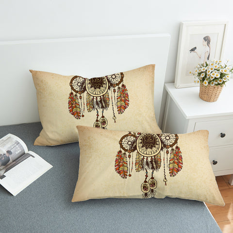 Image of Three Beige Dreamcatchers SWZT3340 Pillowcase