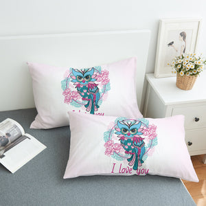 I Love You - Floral Owl SWZT3344 Pillowcase